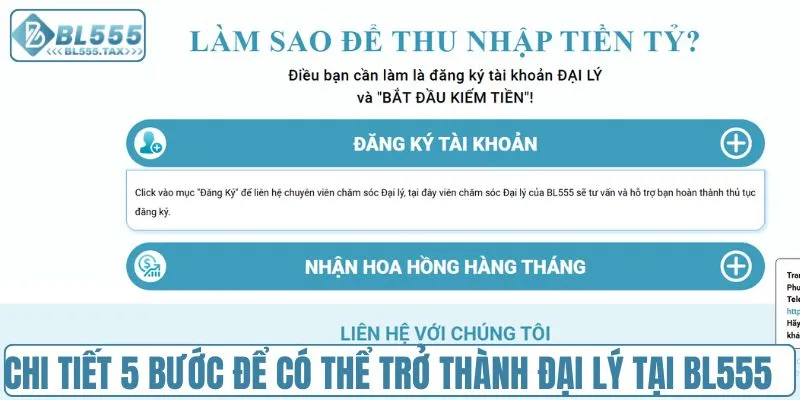 Chi tiết 5 bước để có thể trở thành đại lý tại BL555
