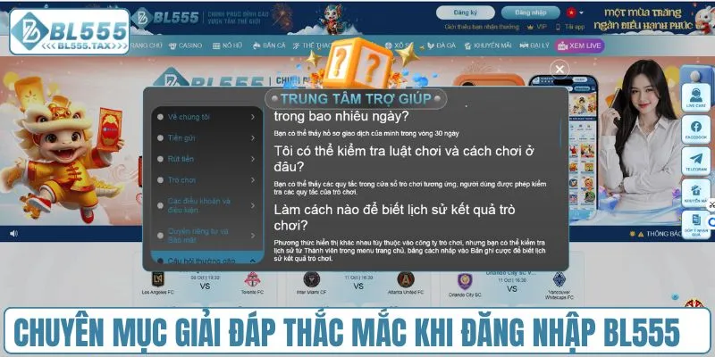 Chuyên mục giải đáp thắc mắc khi đăng nhập BL555
