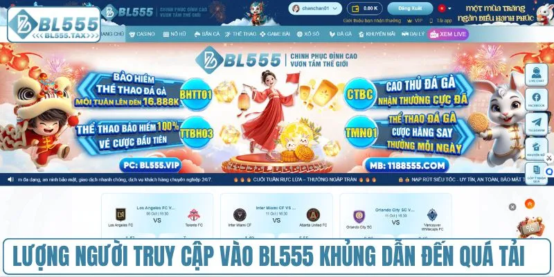 Lượng người truy cập vào BL555 khủng dẫn đến quá tải