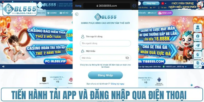 Tiến hành tải app và đăng nhập qua điện thoại